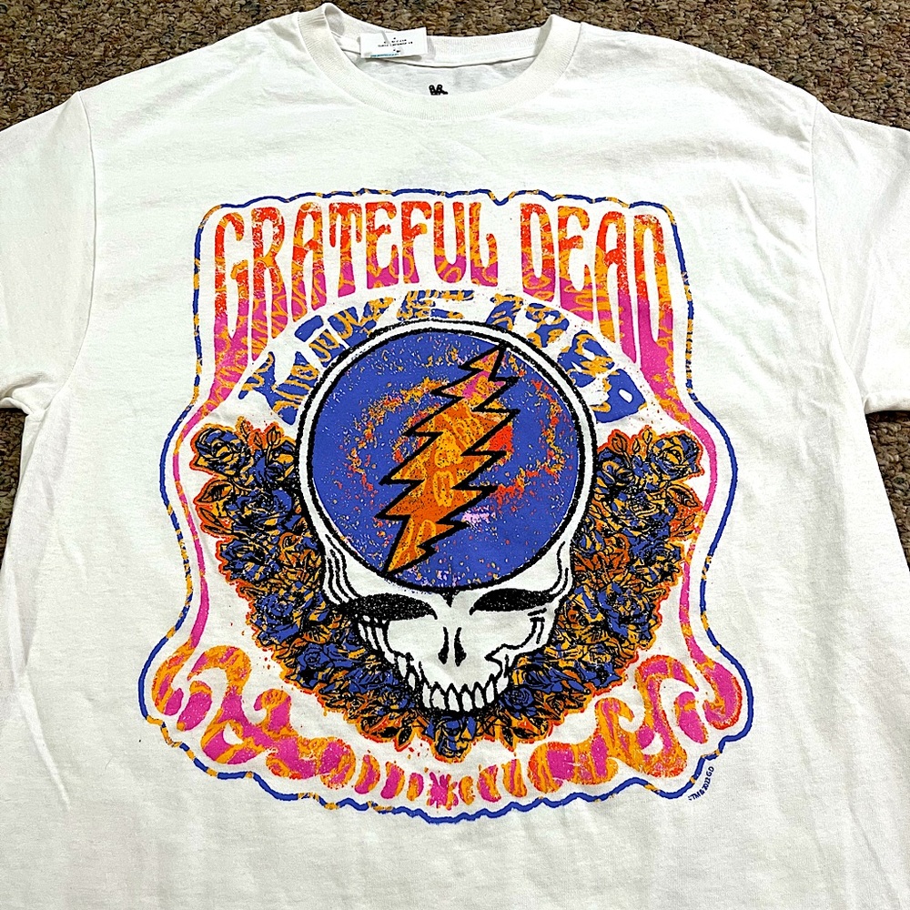 🐢 '22 Grateful Dead Band Steal Your Skull Straight Off Clean Junk Food Crisp Tee